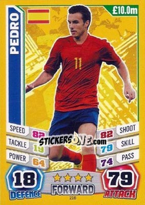 Sticker Pedro Rodríguez - Match Attax England 2014 n. 216 - Topps