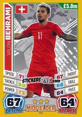 Sticker Valon Behrami - Match Attax England 2014 n. 220 - Topps