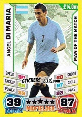 Sticker Angel di Maria - Match Attax England 2014 n. 241 - Topps