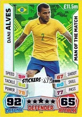 Sticker Dani Alves - Match Attax England 2014 n. 244 - Topps