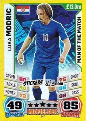 Sticker Luka Modric - Match Attax England 2014 n. 247 - Topps