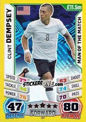 Sticker Clint Dempsey - Match Attax England 2014 n. 267 - Topps