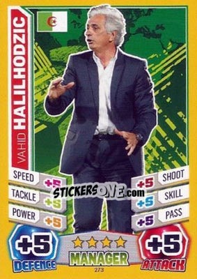 Sticker Vahid Halilhodzic - Match Attax England 2014 n. 273 - Topps