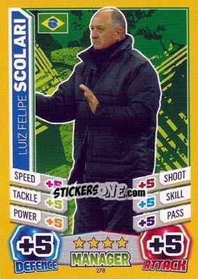 Sticker Luiz Felipe Scolari - Match Attax England 2014 n. 278 - Topps