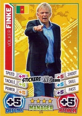 Figurina Volker Finke - Match Attax England 2014 - Topps