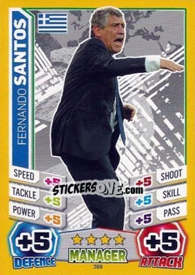 Sticker Fernando Santos - Match Attax England 2014 n. 289 - Topps