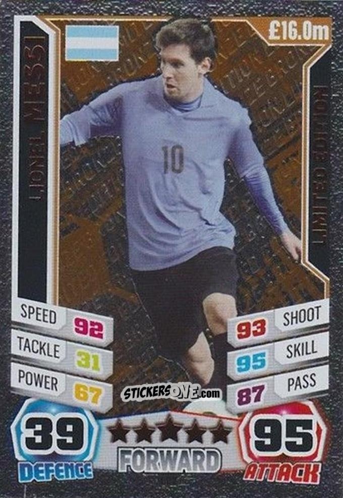 Sticker Lionel Messi - Match Attax England 2014 n. LE2 - Topps