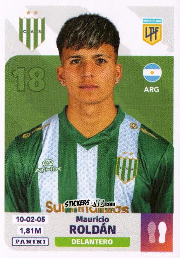 Sticker Mauricio Roldán - Fútbol Argentino 2024
 n. BAN17 - Panini