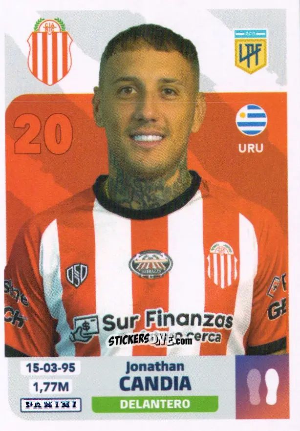 Sticker Jnonaan Candia - Fútbol Argentino 2024
 n. BAR15 - Panini