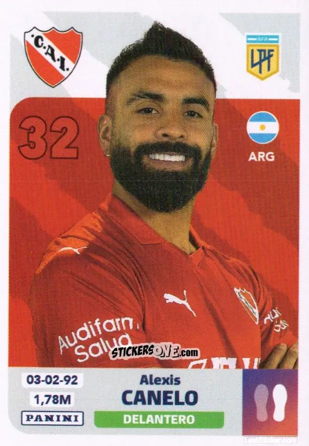 Sticker Alexis Canelo - Fútbol Argentino 2024
 n. IND13 - Panini