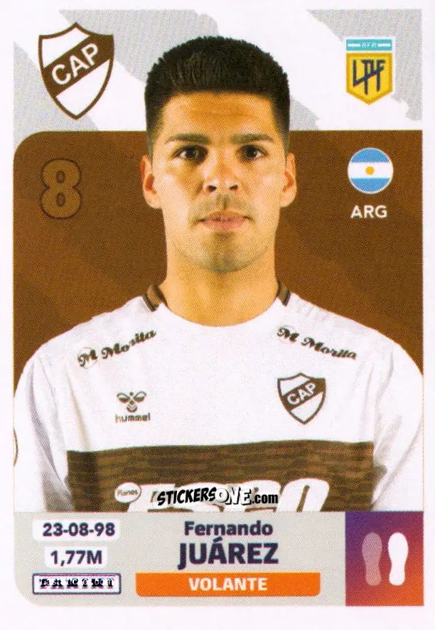 Sticker Fernando Juárez - Fútbol Argentino 2024
 n. PLA9 - Panini
