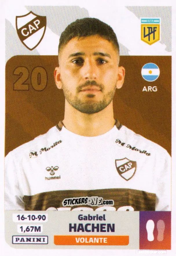 Sticker Gabriel Hachen - Fútbol Argentino 2024
 n. PLA11 - Panini