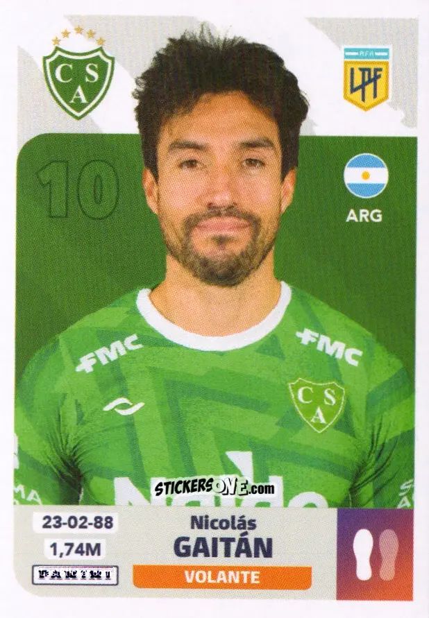 Sticker Nico Gaitán - Fútbol Argentino 2024
 n. SAR13 - Panini