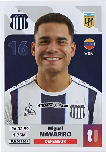 Cromo Miguel Navarro - Fútbol Argentino 2024 n. TAL7 - Panini