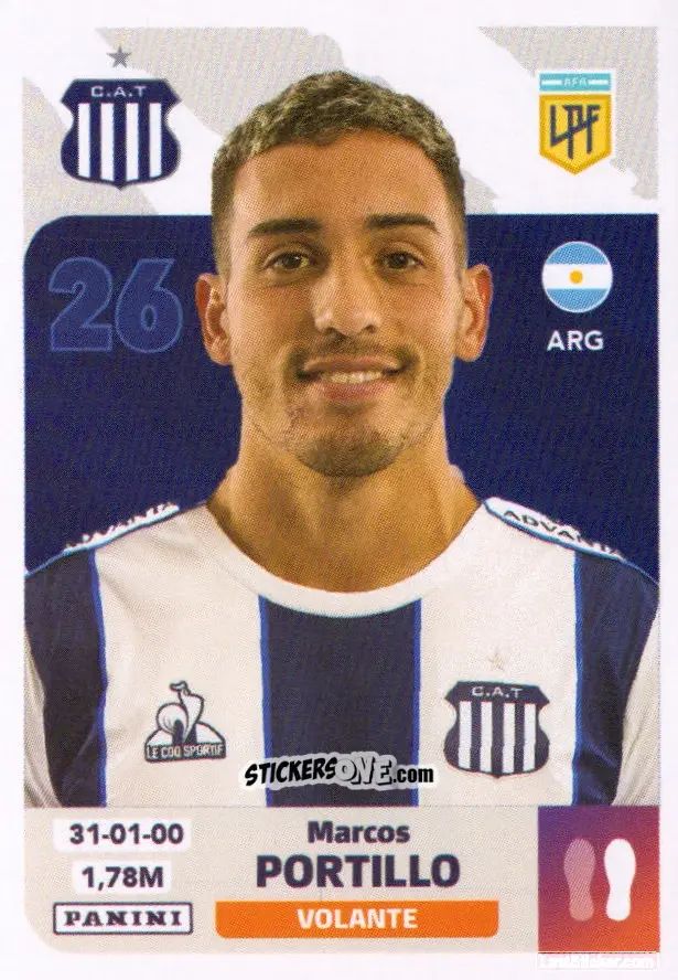 Sticker Marcos Portillo - Fútbol Argentino 2024
 n. TAL9 - Panini