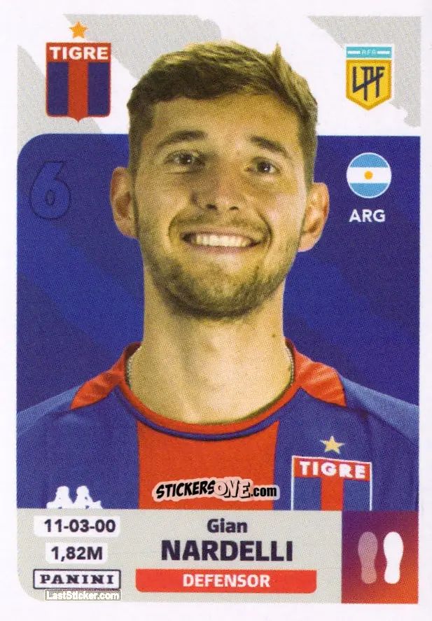 Sticker Gian Nardelli - Fútbol Argentino 2024
 n. TIG7 - Panini