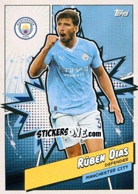 Sticker Rúben Dias - Manchester City 2023-2024
 n. MANH-3 - Topps