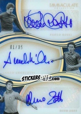 Sticker Paolo Rossi / Carlo Ancelotti / Dino Zoff - Immaculate Soccer 2020
 n. T-RAZ - Panini