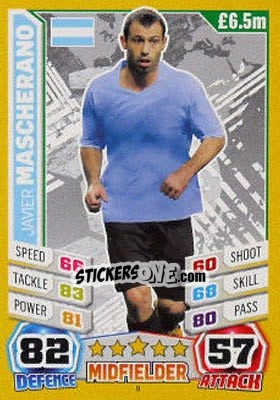 Sticker Javier Mascherano - Match Attax World Stars 2014 n. 9 - Topps
