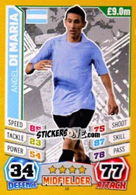 Sticker Angel di Maria - Match Attax World Stars 2014 n. 10 - Topps