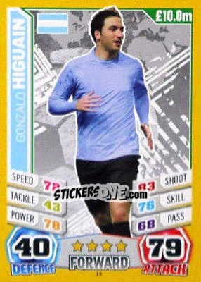 Sticker Gonzalo Higuain - Match Attax World Stars 2014 n. 13 - Topps