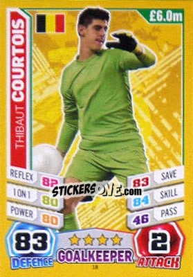 Sticker Thibaut Courtois - Match Attax World Stars 2014 n. 18 - Topps