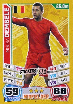 Sticker Mousa Dembele - Match Attax World Stars 2014 n. 24 - Topps