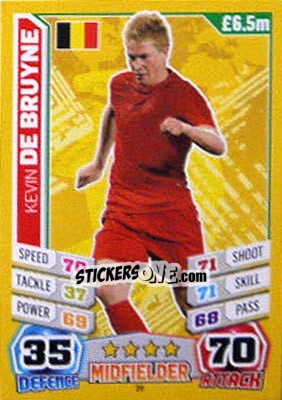 Sticker Kevin De Bruyne - Match Attax World Stars 2014 n. 26 - Topps