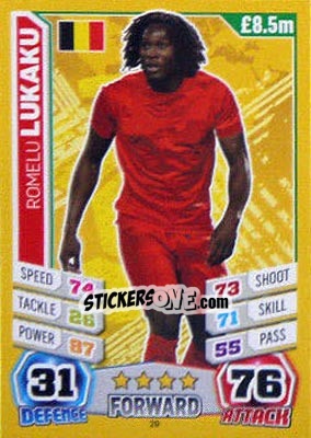 Sticker Romelu Lukaku - Match Attax World Stars 2014 n. 29 - Topps