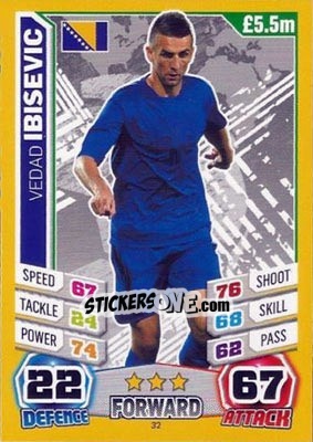 Sticker Vedad Ibisevic - Match Attax World Stars 2014 - Topps