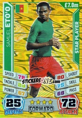 Sticker Samuel Eto'o - Match Attax World Stars 2014 - Topps