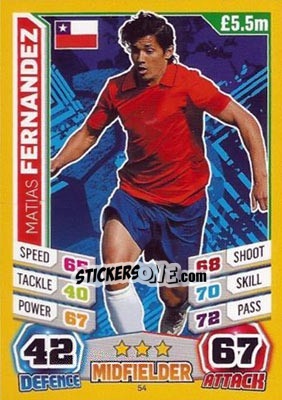 Sticker Matias Fernandez - Match Attax World Stars 2014 - Topps