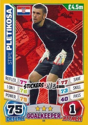 Sticker Stipe Pletikosa - Match Attax World Stars 2014 - Topps