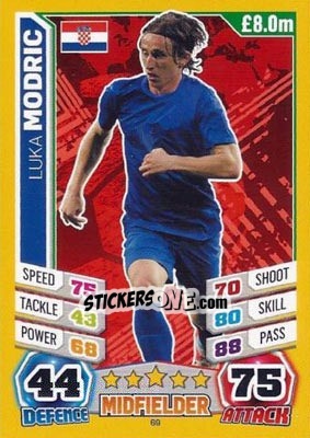 Sticker Luka Modric - Match Attax World Stars 2014 n. 69 - Topps