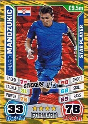 Sticker Mario Mandzukic - Match Attax World Stars 2014 - Topps