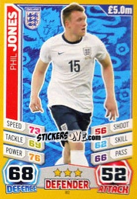 Sticker Phil Jones - Match Attax World Stars 2014 - Topps