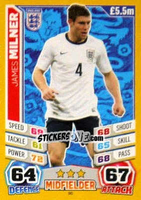 Sticker James Milner - Match Attax World Stars 2014 - Topps