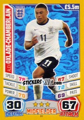 Sticker Alex Oxlade-Chamberlain - Match Attax World Stars 2014 n. 92 - Topps