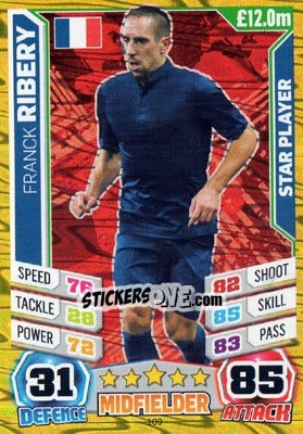Sticker Franck Ribery - Match Attax World Stars 2014 - Topps