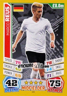 Sticker Marco Reus - Match Attax World Stars 2014 n. 121 - Topps