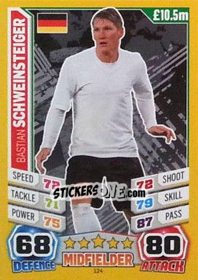 Sticker Bastian Schweinsteiger - Match Attax World Stars 2014 n. 124 - Topps