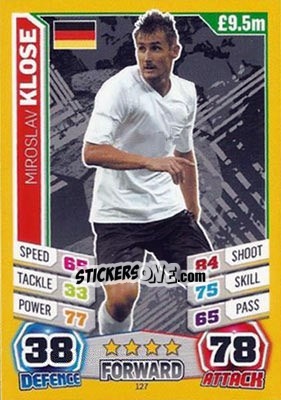 Sticker Miroslav Klose - Match Attax World Stars 2014 n. 127 - Topps
