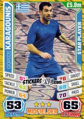 Sticker Giorgos Karagounis - Match Attax World Stars 2014 - Topps