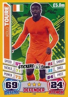 Figurina Kolo Toure - Match Attax World Stars 2014 - Topps