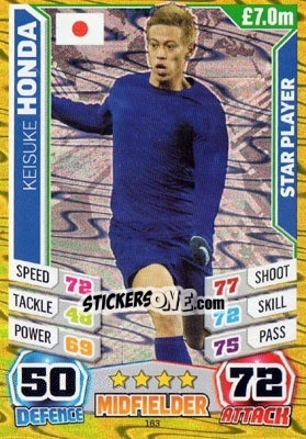 Sticker Keisuke Honda - Match Attax World Stars 2014 n. 163 - Topps