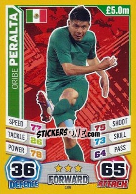 Sticker Oribe Peralta - Match Attax World Stars 2014 n. 168 - Topps