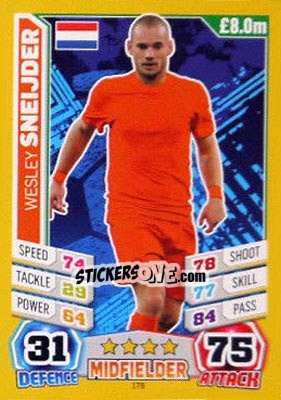 Sticker Wesley Sneijder - Match Attax World Stars 2014 - Topps