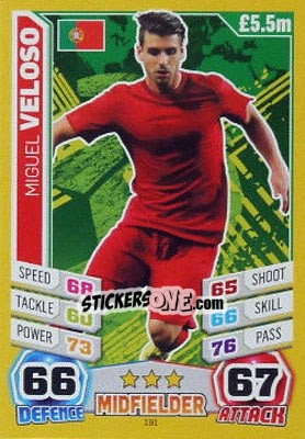 Cromo Miguel Veloso - Match Attax World Stars 2014 - Topps