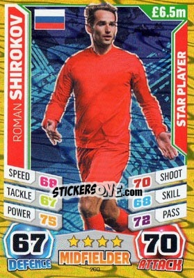 Sticker Roman Shirokov - Match Attax World Stars 2014 - Topps