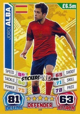 Cromo Jordi Alba - Match Attax World Stars 2014 - Topps